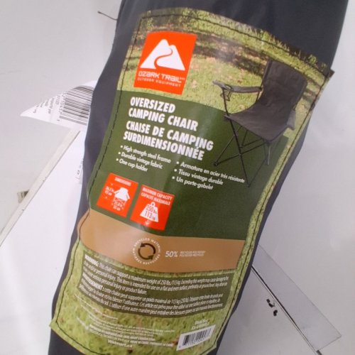 OZARK TRAIL OVERSIZED CAMPING CHAIR - 250 LBS MAX - BLACK image 5
