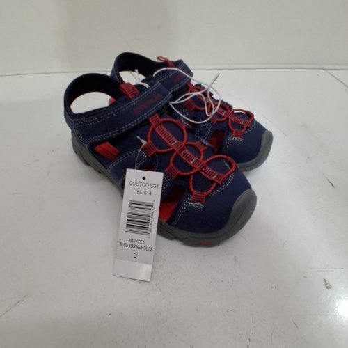 BOY'S EDDIE BAUER BUMP TOE SANDAL - SIZE 3 - BLUE/RED/GREY (STYLE : 1857614) image 2