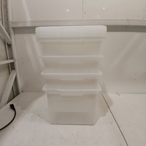 4PK IRIS USA STACKABLE PLASTIC FILE ORGANIZER BOXES WITH LIDS - 33 L - CLEAR (MODEL: FB-21E) image 2