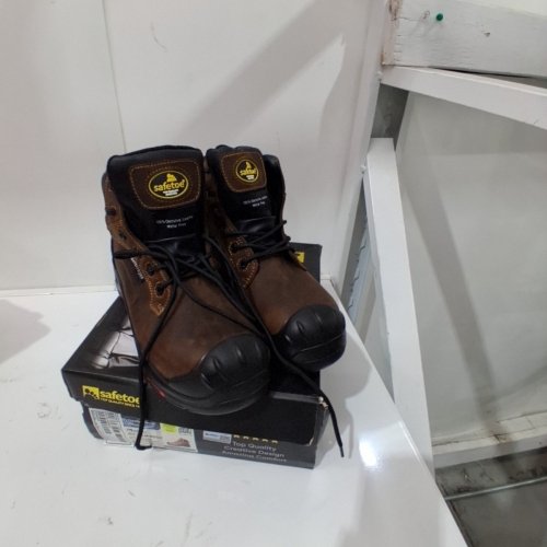 SAFETOE WATERPROOF SAFETY WORK BOOTS - 7 - BROWN / BLACK (STYLE: M-8552) image 2