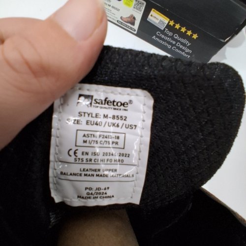 SAFETOE WATERPROOF SAFETY WORK BOOTS - 7 - BROWN / BLACK (STYLE: M-8552) image 3
