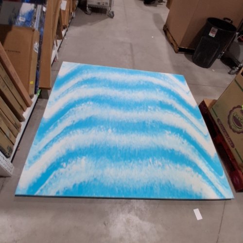 MATTRESS TOPPER WITH PILLOW PAD - 78" X 80" - BLUE / WHITE image 2