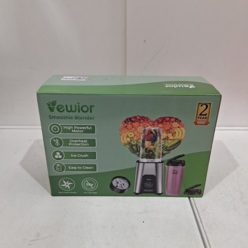 VEWIOR PERSONAL SMOOTHIE BLENDER WITH 2 CUPS - 900W - GREY\BLACK image 2