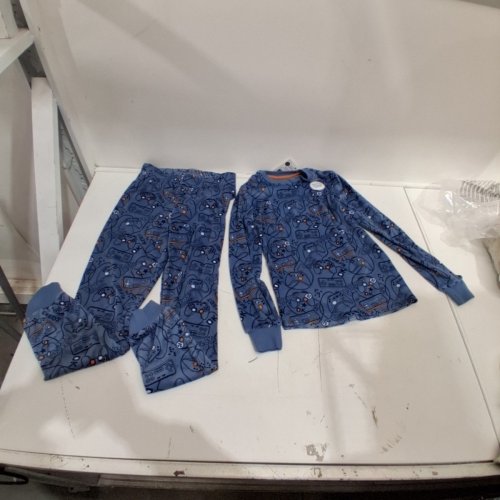 2PC KIDS VELOUR TOP AND PANTS SET - MEDIUM (7-8) - BLUE image 2