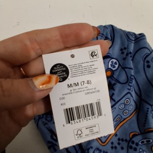 2PC KIDS VELOUR TOP AND PANTS SET - MEDIUM (7-8) - BLUE image 3