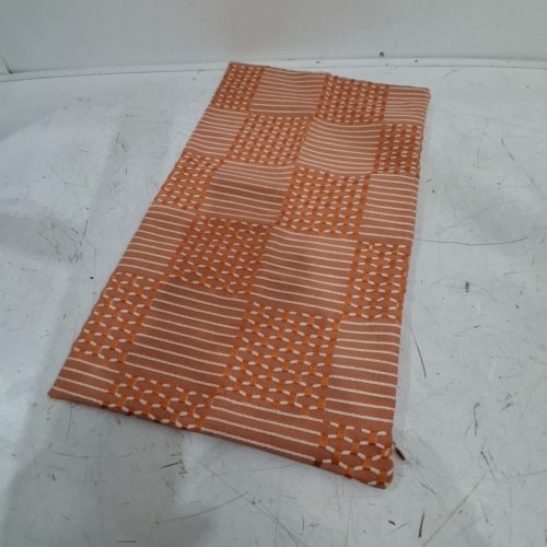 TEXTURED CHECKERED THROW PILLOW PILLOWCASE - 11.5" X 20" - ORANGE/WHITE image 3