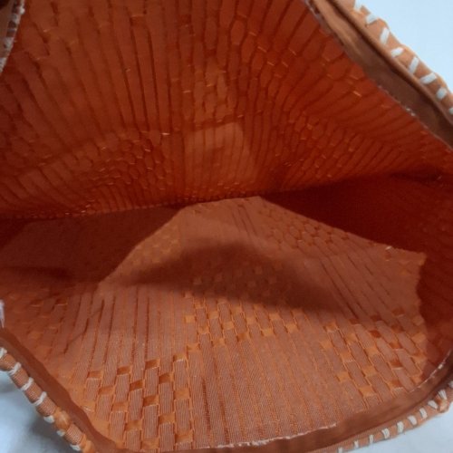 TEXTURED CHECKERED THROW PILLOW PILLOWCASE - 11.5" X 20" - ORANGE/WHITE image 4