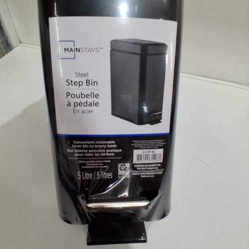 MAINSTAYS STEP TRASH BIN - 5L - BLACK image 3
