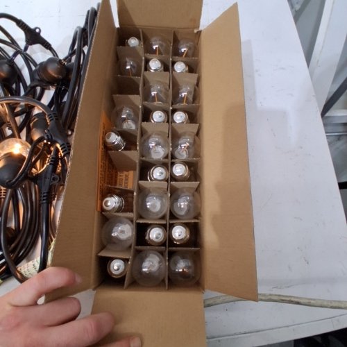 FEIT ELECTRIC WEATHERPROOF LED STRING LIGHTS - 48FT/24 BULBS - BLACK (MODEL: 1603293) image 3