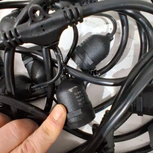 FEIT ELECTRIC WEATHERPROOF LED STRING LIGHTS - 48FT/24 BULBS - BLACK (MODEL: 1603293) image 5