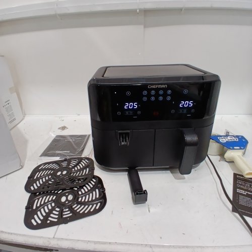 CHEFMAN DIGITAL TOUCH CONTROL DUAL BASKET AIR FRYER - 9QT (4.5QT/EACH) - BLACK (MODEL: RJ38-SQPF-45TDB-AM) image 2