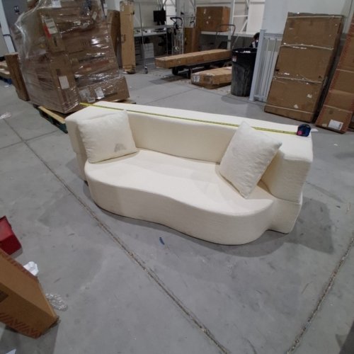 GYMAX 2-IN-1 FOLDING SOFA BED WITH 2 COMFORTABLE PILLOWS - 75" - BEIGE image 3
