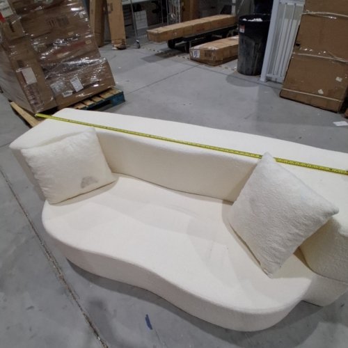 GYMAX 2-IN-1 FOLDING SOFA BED WITH 2 COMFORTABLE PILLOWS - 75" - BEIGE image 4