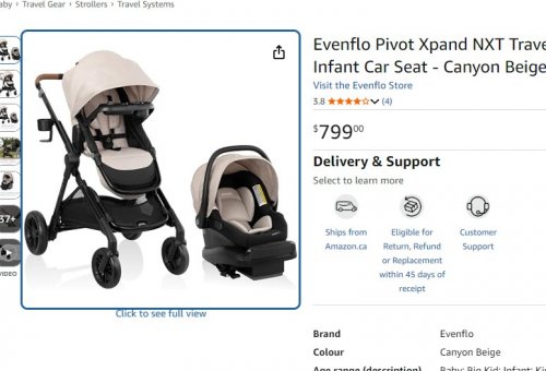 EVENFLO PIVOT XPAND NXT TRAVEL SYSTEM WITH LITEMAX NXT INFANT CAR SEAT - CANYON BEIGE (MODEL: TS101112581C) image 2