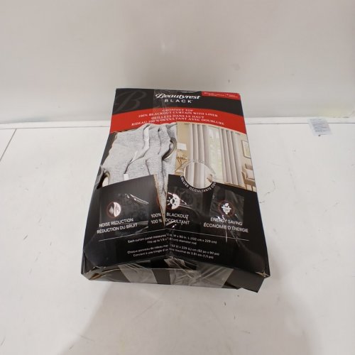 (2 PANEL) BEAUTYREST MERCIER BLACKOUT CURTAINS - 90" X 52" - GREY (MODEL: 6595100) image 3