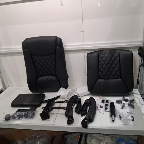 AMSEATEC LEATHER RECLINING OFFICE GAMING CHAIR WITH FOOT REST - BLACK (MODEL: 5067-1) image 2