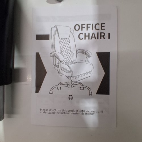AMSEATEC LEATHER RECLINING OFFICE GAMING CHAIR WITH FOOT REST - BLACK (MODEL: 5067-1) image 4