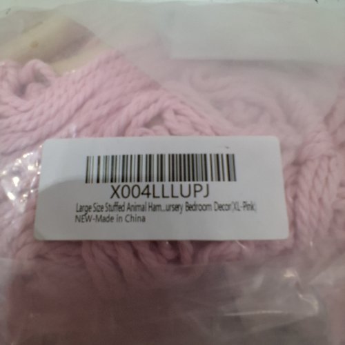 LARGE STUFFED ANIMAL CROCHET HAMMOCK - PINK image 2