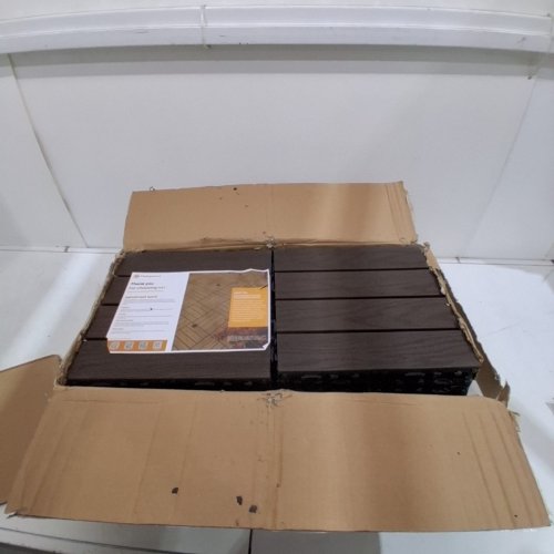 20PK FEILINGWOOD COMPOSITE WOOD PATIO DECK TILES - 12" X 12" - WALNUT BROWN image 2