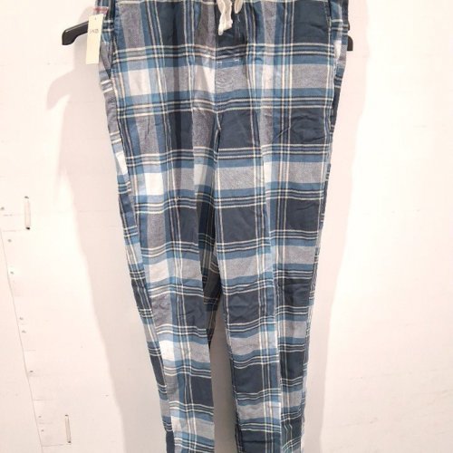 MEN'S PLAID PAJAMA PANTS - SMALL - BLUE/WHITE image 2