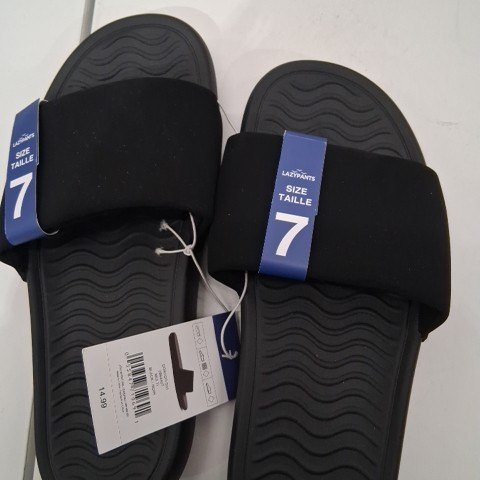 WOMEN'S LAZYPANTS SLIDES SANDALS - SIZE 7 - BLACK (MODEL:2864407) image 2