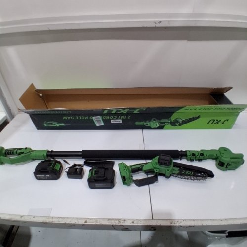 J-KU 2 IN 1 CORDLESS POLE SAW - 6" CHAIN - GREEN / BLACK (MODEL: DL25) image 2