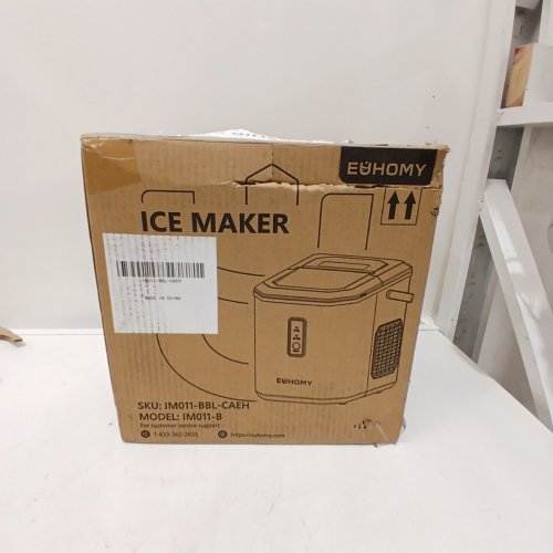 EUHOMY COUNTERTOP ICE MAKER MACHINE WITH HANDLE BASKET AND SCOOP -1.2L - MAKES 26LB/DAY - BLACK (MODEL: IM011-BBL-CAEH) image 5
