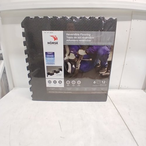 6PK NORSK REVERSIBLE FOAM FLOORING - 24" X 24" - 24SQ.FT - GREY/BLACK (MODEL: 1900505) image 2