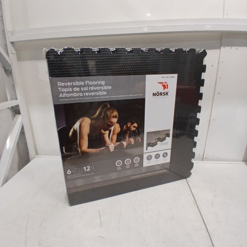 6PK NORSK REVERSIBLE FOAM FLOORING - 24" X 24" - 24SQ.FT - GREY/BLACK (MODEL: 1900505) image 3