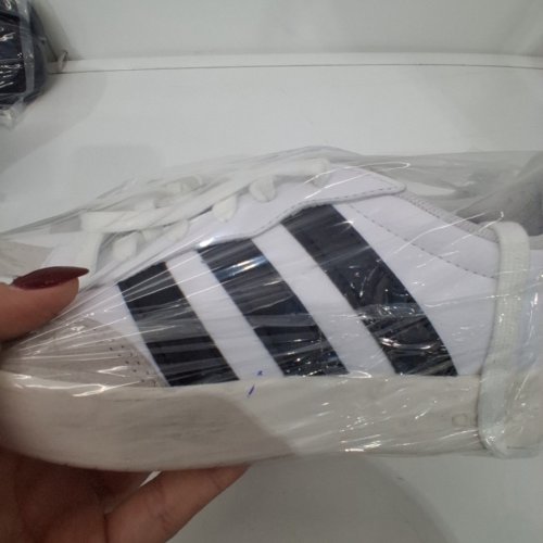 MEN'S ADIDAS BARREDA COURT SHOES - SIZE 8 - WHITE/BLACK/GREY (STYLE : 1997502) image 5