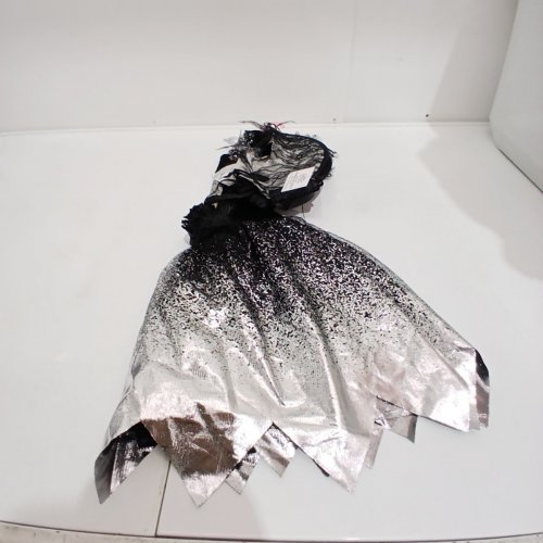 3PC DARK SPARKLE ANGEL COSTUME - SMALL 4-6 - BLACK SILVER image 2