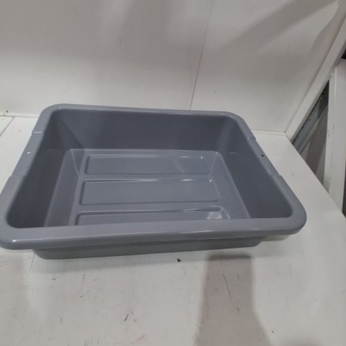 RUBBERMAID TOTE BOX BUS BIN - 20" X 15" X 5" - GREY image 2