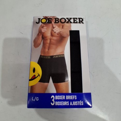 3PK MEN'S JOE BOXER BOXER BRIEFS - LARGE - BLACK image 2