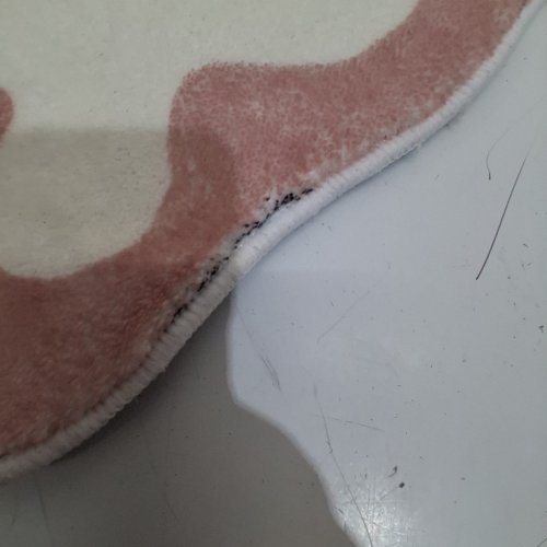 3PC NON-SLIP SOFT PLUSH BATH RUG SET - CREAM/PINK image 4