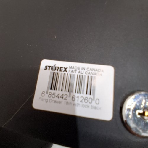STOREX FILING DRAWER WITH LOCK - 18" - BLACK image 2