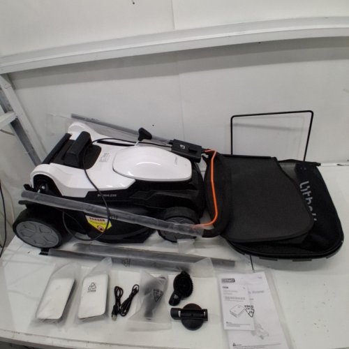 LITHELI CORDLESS LAWN MOWER WITH ADJUSTABLE HEIGHT 2X20V BATTERY- 16"- WHITE/BLACK - (MODEL: U20LM03-0A220/EGT010182) image 3