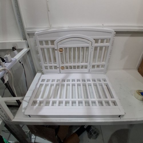 IRIS USA 4-PANEL PET PLAY PEN WITH GATE - 35" X 24" - WHITE (MODEL: CI-604E) image 2