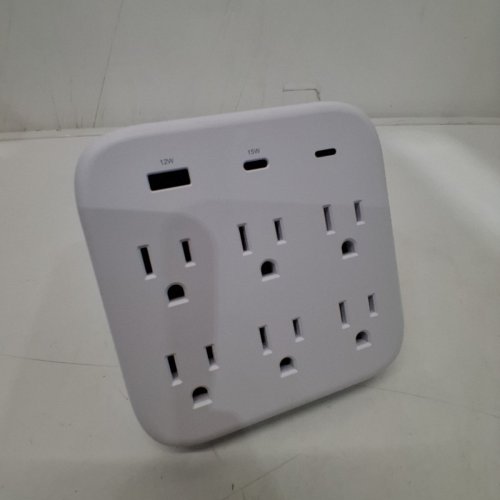 DEALWORTHY 6-OUTLET SURGE PROTECTOR WALL TAP - WHITE image 3