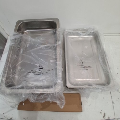 4PK STAINLESS STEEL CATERING BUFFET SERVING SET WITH WARMERS AND TONGS - 8QT EACH - SILVER (MODEL: HZ-433) image 4
