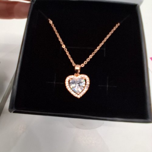 WOMENS CATE & CHLOE HEART PENDANT NECKLACE - 16-18" LENGTH - ROSE GOLD (STYLE: CCGM10016NK) image 4