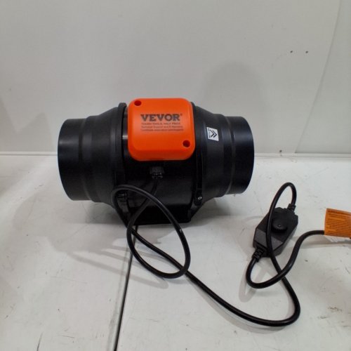 VARIABLE SPEED INLINE DUCT VENTILATION FAN WITH SPEED CONTROLLER - 400CFM- 2600RPM - BLACK/ORANGE (MODEL: BT-FL16A) image 3