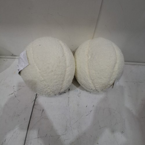 2PK COUNT DECORATIVE ROUND PILLOW - 9" - WHITE image 3