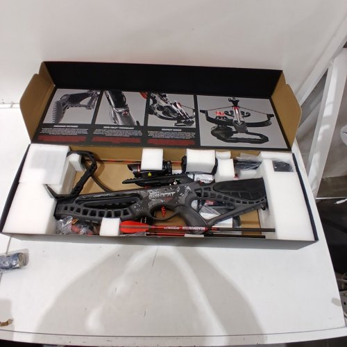 BARNETT WILDCAT CRX LIGHTWEIGHT TATICAL RECURVE CROSSBOW WITH RED/GREEN 3 DOT SCOPE, QUICK DETACH QUIVER & 2 HEADHUNTER BOLTS - 280 FPS - 66LBS - BLACK/RED (MODEL: BAR78232) image 2