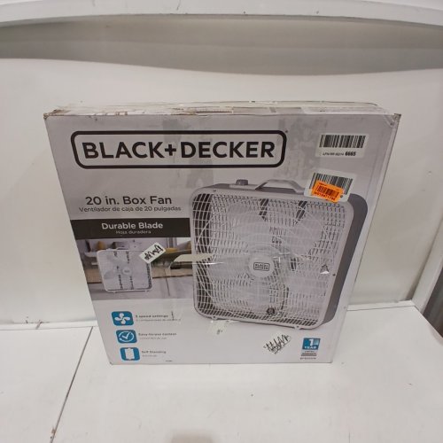 BLACK DECKER BOX FAN WITH 3 SPEED SETTINGS BOX FAN WITH CARRYING HANDLE - 20" - WHITE (MODEL: BFB20SW) image 3