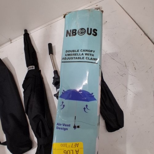 NBTOUS DOUBLE CANOPY BEACH 360°ADJUSTABLE PORTABLE UMBRELLA WITH CLAMP - BLACK (MODEL:CA-JIA20120) image 2