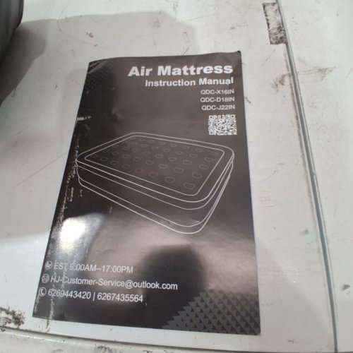 PIOCH INFLATABLE AIR MATTRESS WITH BUILT-IN HIGH CAPACITY PUMP - QUEEN - 18" - BLACK/BEIGE (MODEL: QDC-D18IN-Q) image 4