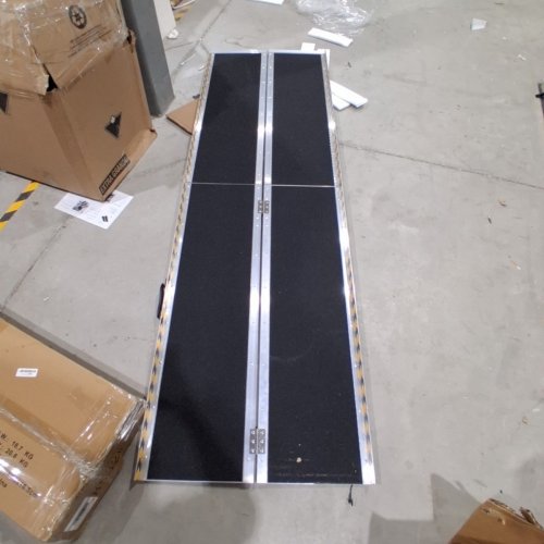 GARVEE PORTABLE WHEELCHAIR RAMP - 8FT - 600LBS CAP - BLACK/SILVER image 2