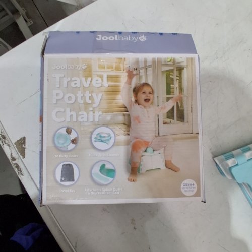 JOOLBABY TRAVEL POTTY CHAIR - 18M+, UP TO 50LBS - TURQUOISE AND WHITE image 2