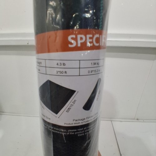 VEVOR POLYPROPYLENE WOVEN FABRIC - 3FT X 50FT - BLACK image 3