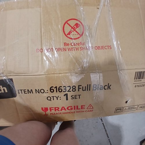 YAHEETECH GAMING CHAIR WITH WITH MASSAGE LUMBAR SUPPORT - BLACK (MODEL: 616328) image 2